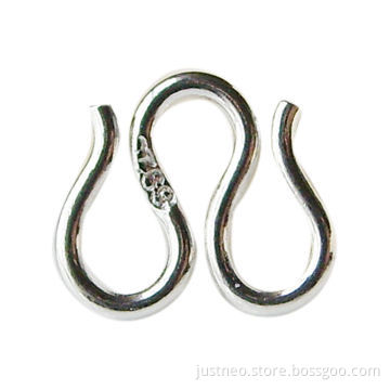 solid 925 sterling silver w-shaped necklace/bracelet clasps